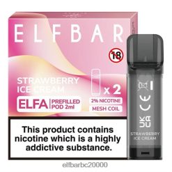 Elf Bar Vape Cena - ELFBAR ELFA pildīta pāksts (2 iepakojumi) zemeņu saldējums 42D8FX115